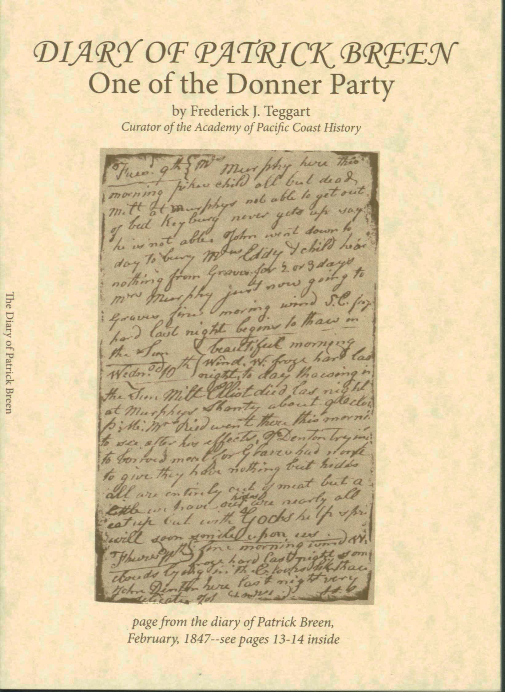 Diary of Patrick Breen--one of the Donner Party. vists0102 front cover mini